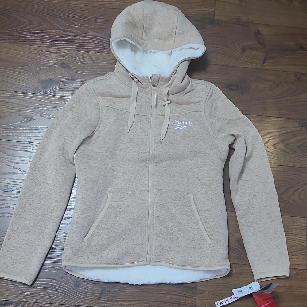 Reebok Women's Beige Hooded Utility Jacket